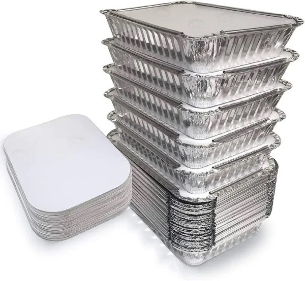 Aluminum Food Storage Container Silver with Lid - Indo Nara Metal - Muharraq